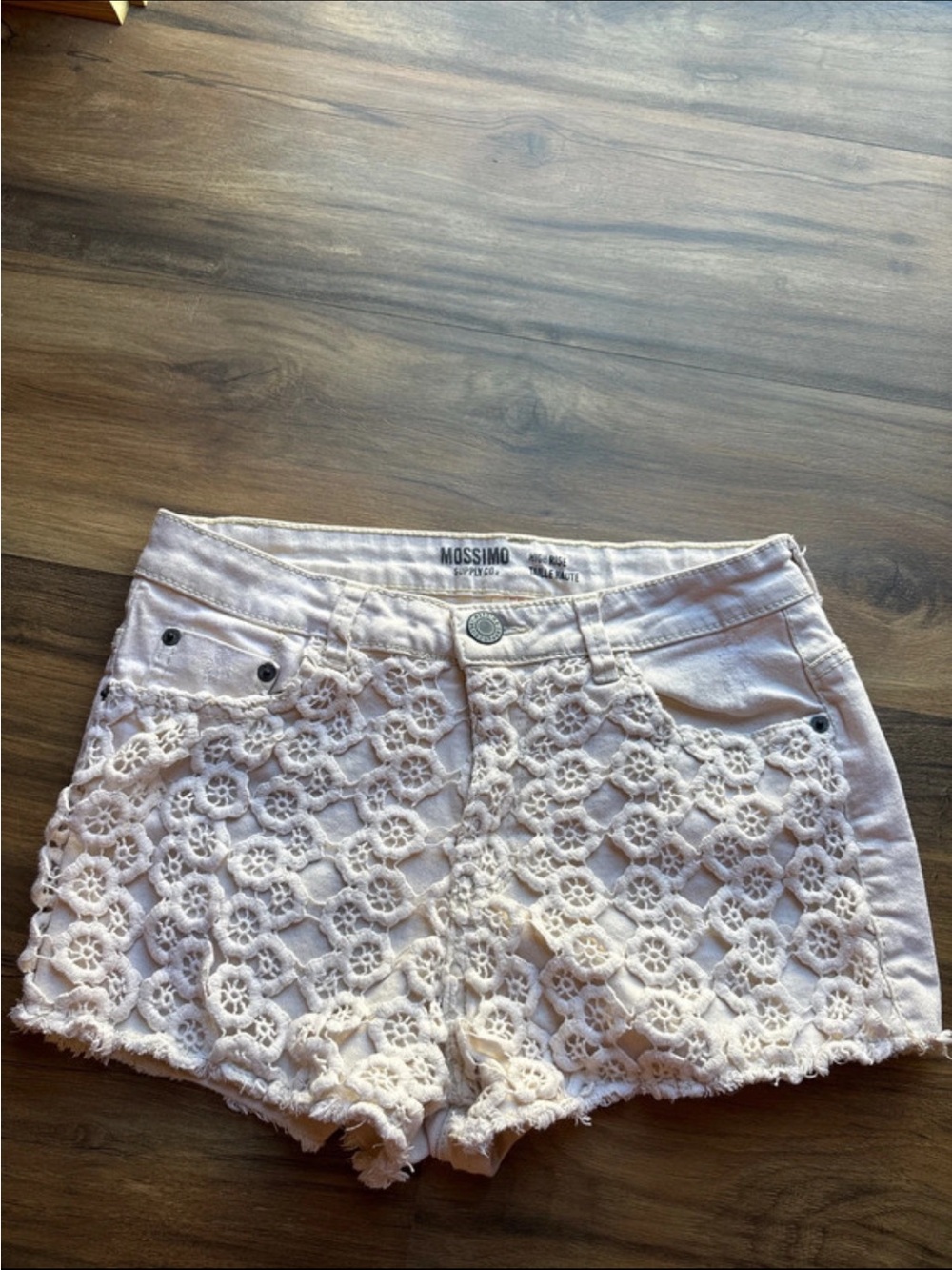 Mossimo Supply Co. High-Rise Crochet Denim Shorts